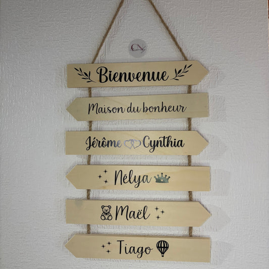 Pancarte murale en bois personnalisée
